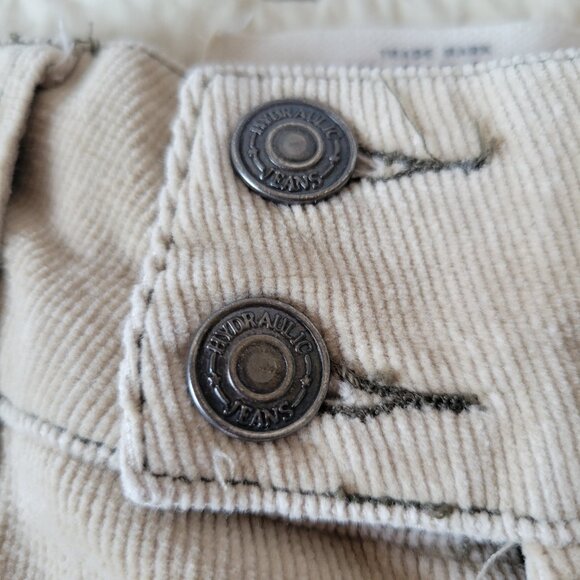 Y2K Hydraulic Jeans Corduroy Flare Khaki Pants Slacks, Women’s 11/12, Boho, Snap - Picture 8 of 14